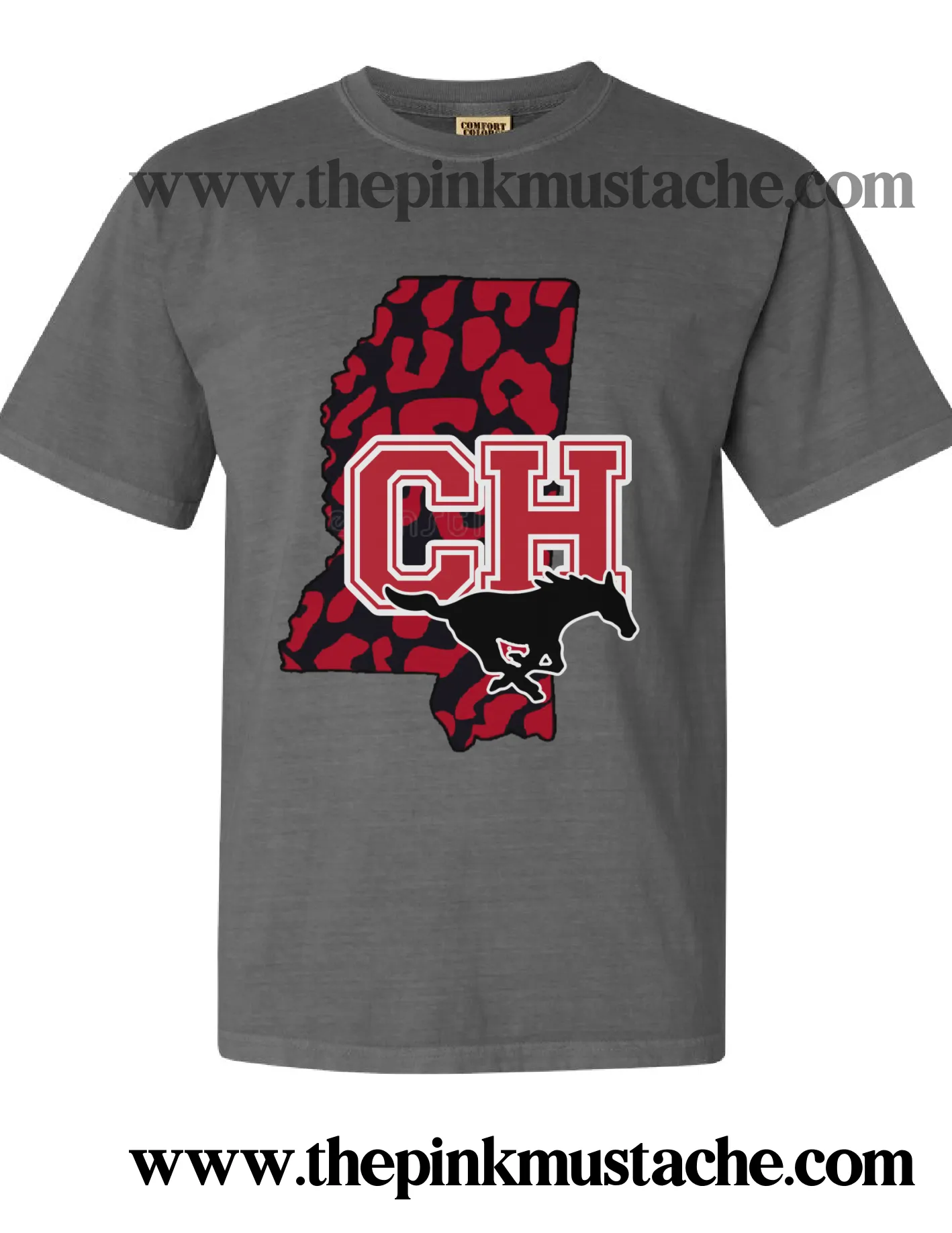 Center Hill Mustangs Comfort Colors Longsleeve Or  Short Sleeve Shirt / DC -Desoto County Schools / Mississippi School Shirt