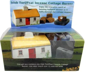 Ceramic Irish Turf Incense Cottage