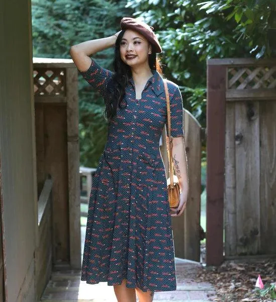 Charlie Dress in Fox Print by Effie's Heart