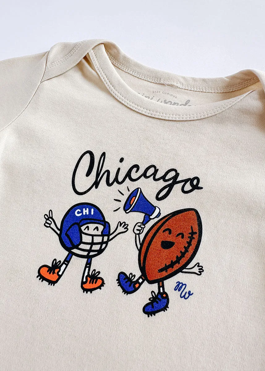 Chicago Game Day Buddies Long Sleeve Onesie - Natural