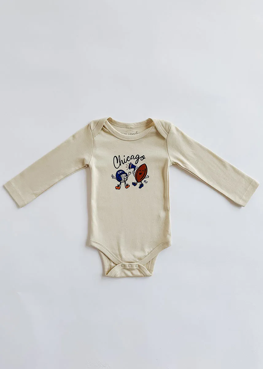 Chicago Game Day Buddies Long Sleeve Onesie - Natural