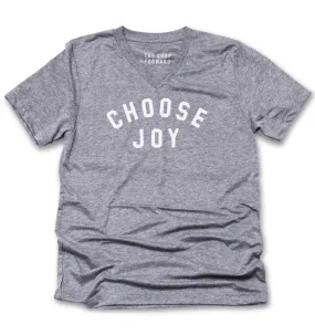 CHOOSE JOY Unisex V-Neck Tee - Grey