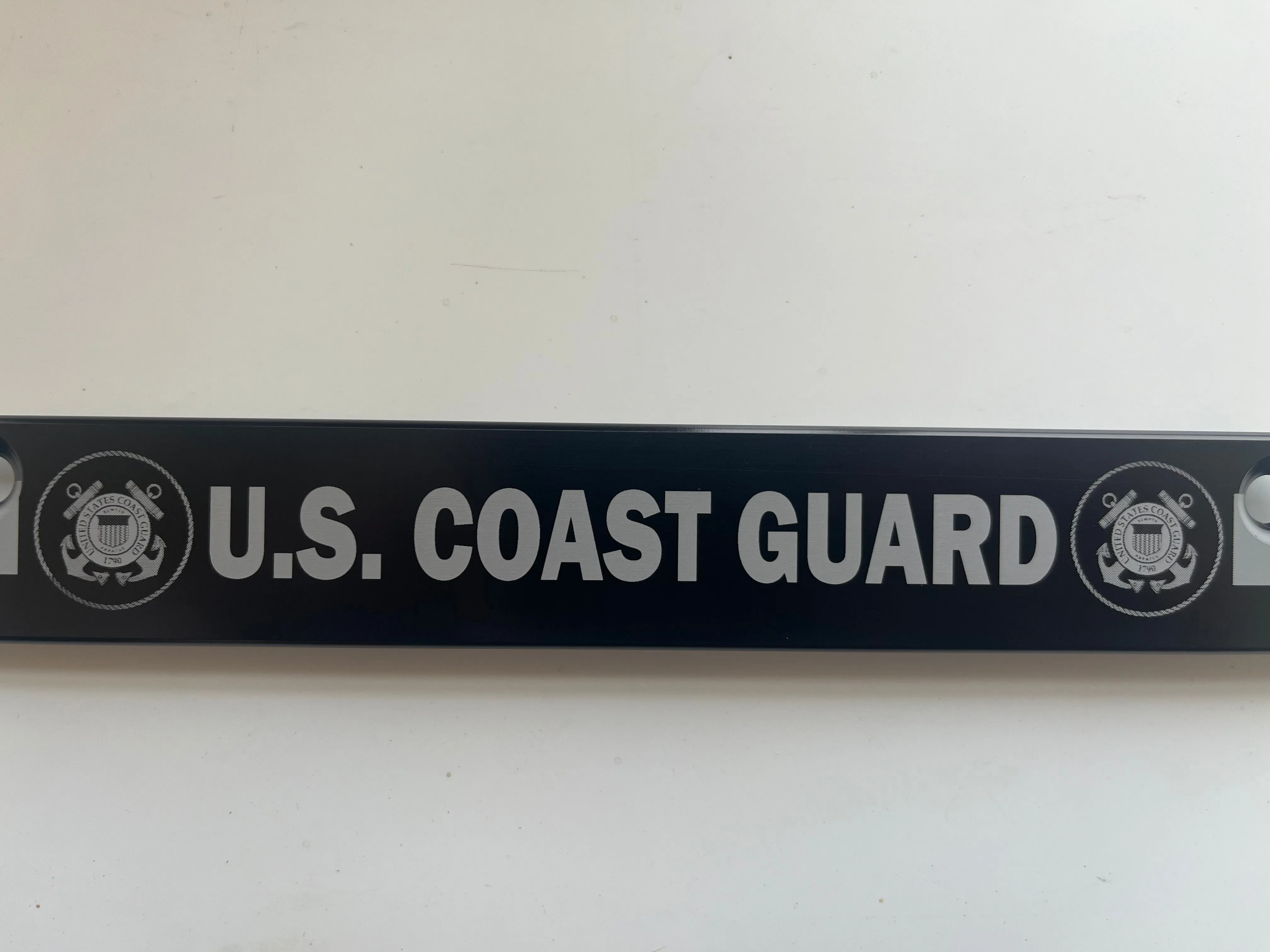 Coast Guard American Flag Aluminum License Plate Frame