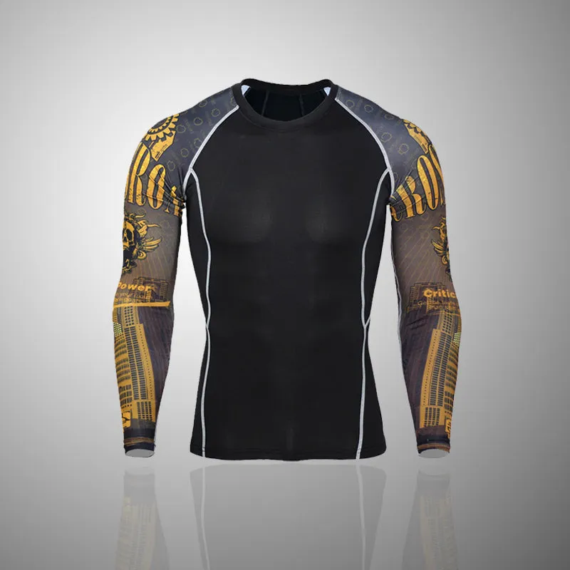 Critical Power 2 Long Sleeve No Gi BJJ Compression Rash Guard & Leggings/Spats for Jiu Jitsu, MMA, Grappling & Wrestling Kit