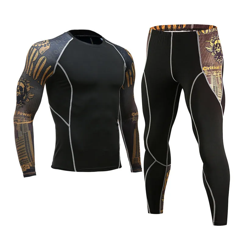 Critical Power 2 Long Sleeve No Gi BJJ Compression Rash Guard, Leggings & Shorts for Jiu Jitsu, MMA, Grappling & Wrestling Kit