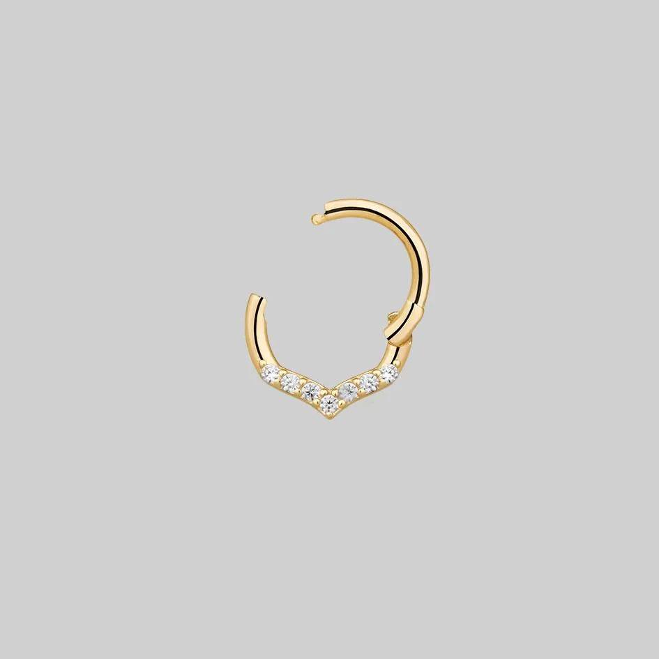 CUPID. Chevron Gold Clicker Ring - Septum