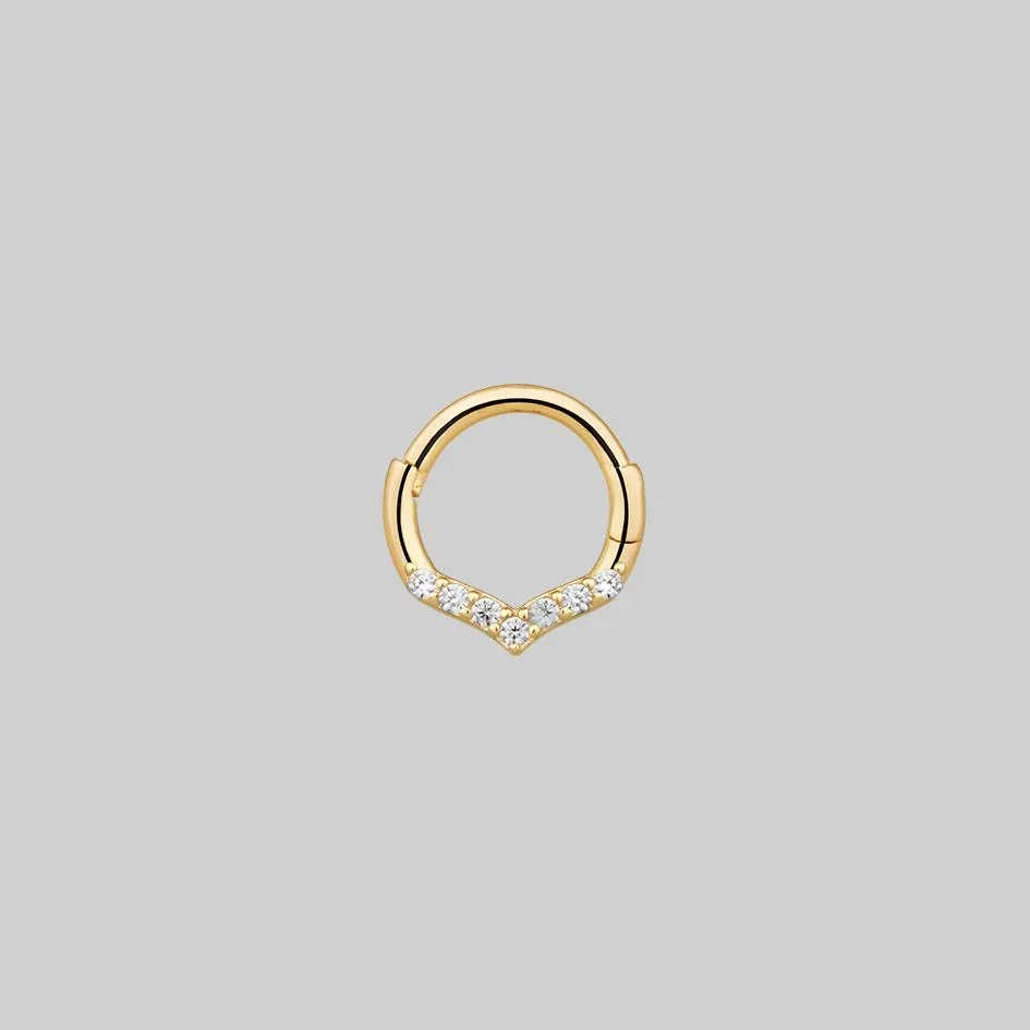 CUPID. Chevron Gold Clicker Ring - Septum