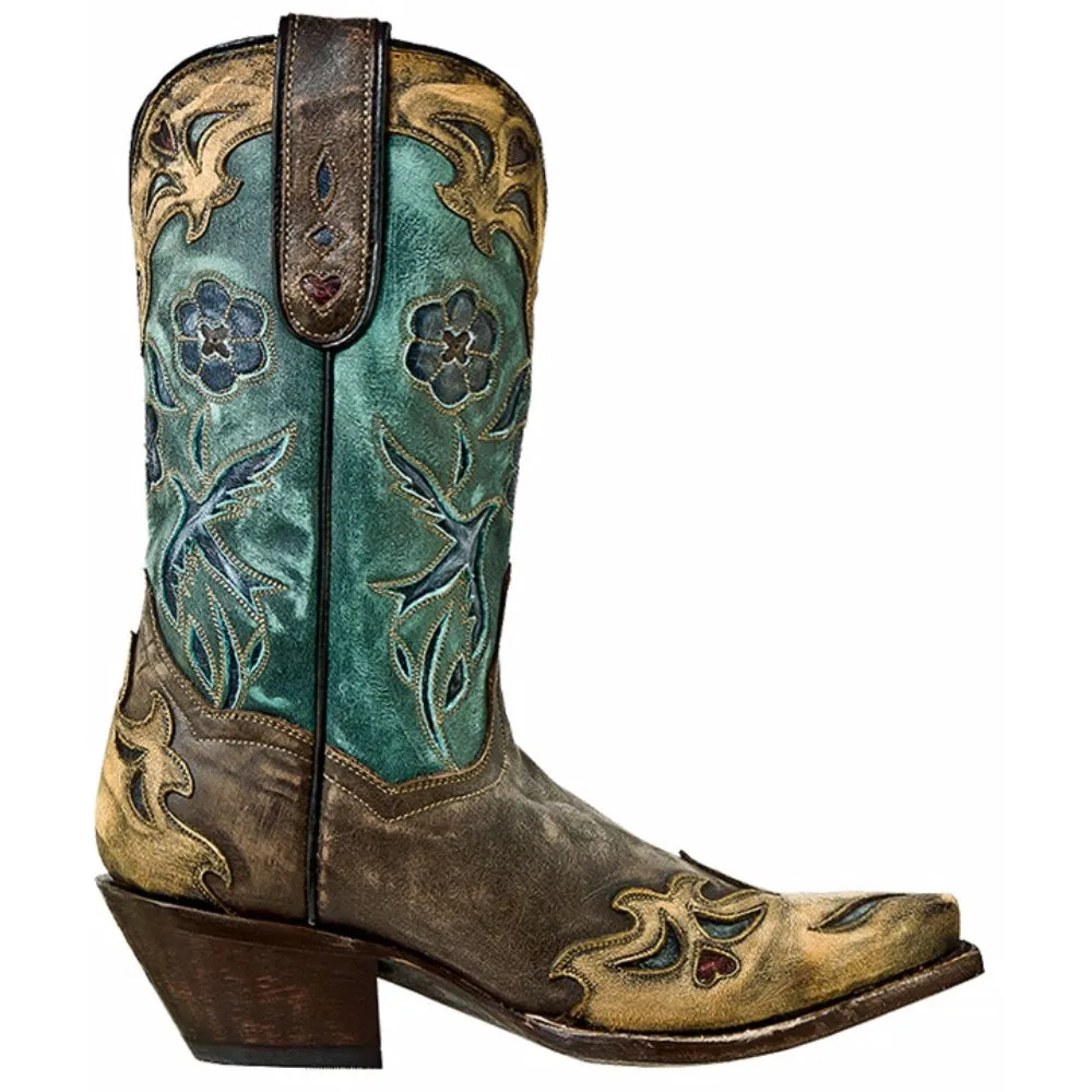 Dan Post Vintage Copper & Teal Leather Boot