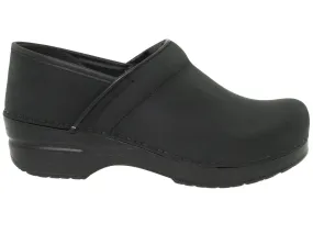 DANSKO WIDE Professional Black Oiled Leather Clogs