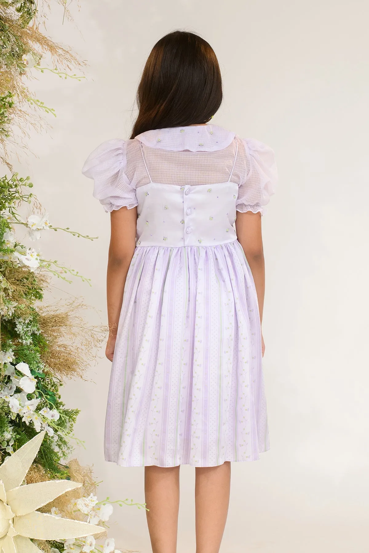 Days of Wonder- German Satin Dress With Kota Doriya Shirt For Girls