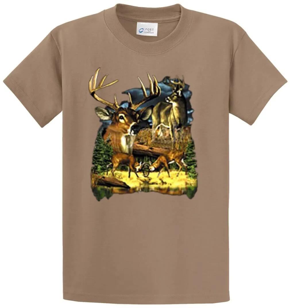 Deer Collage Printed Tee Shirt