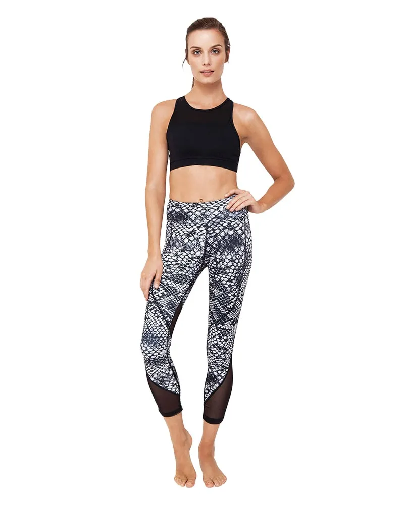 Dharma Bums Laya Mesh Legging - Womens - Silver Snake Print