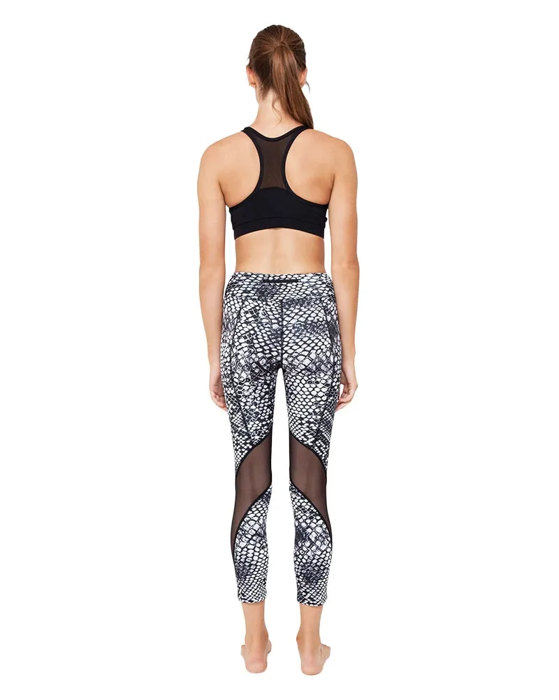 Dharma Bums Laya Mesh Legging - Womens - Silver Snake Print