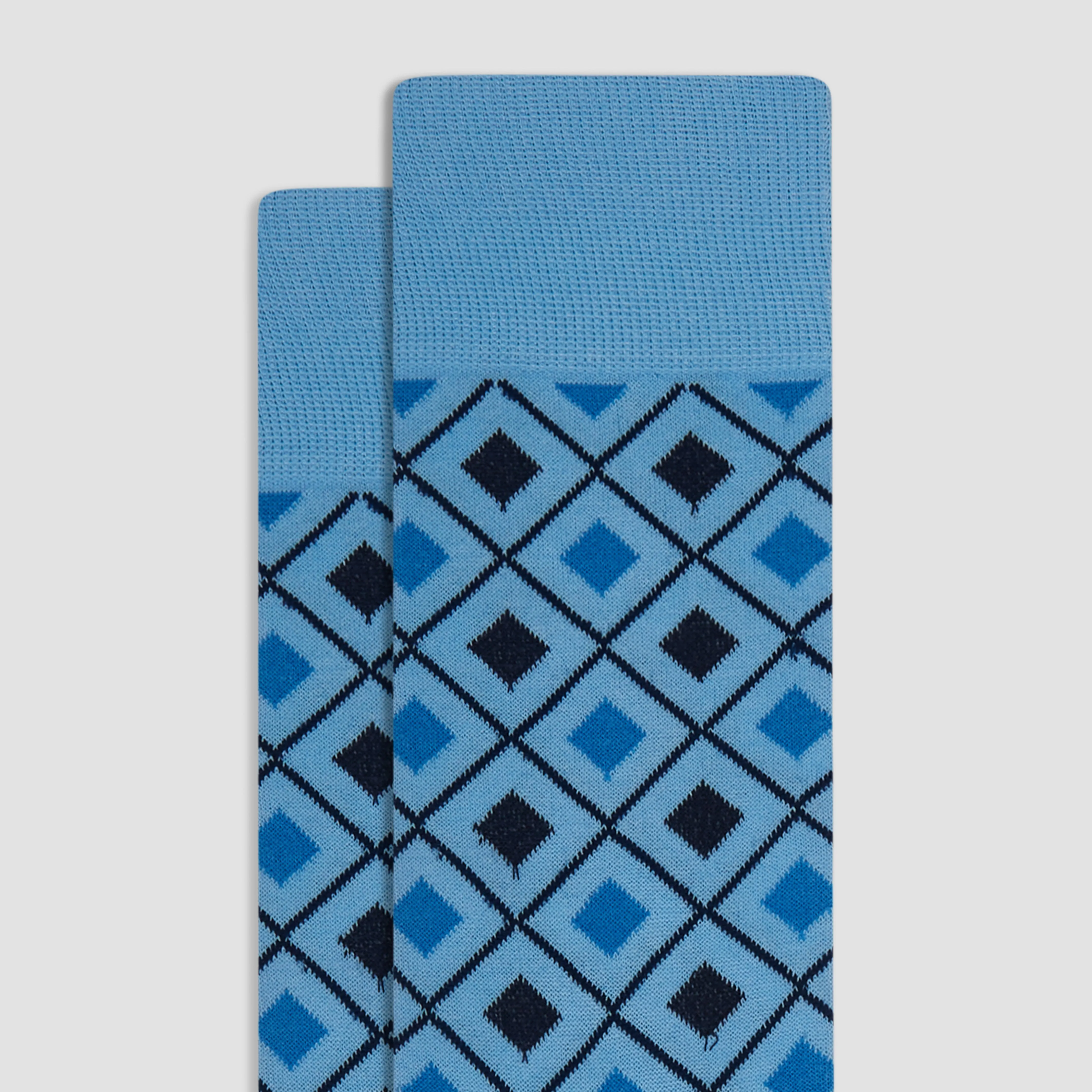 Diamond Check Mid-Calf Socks