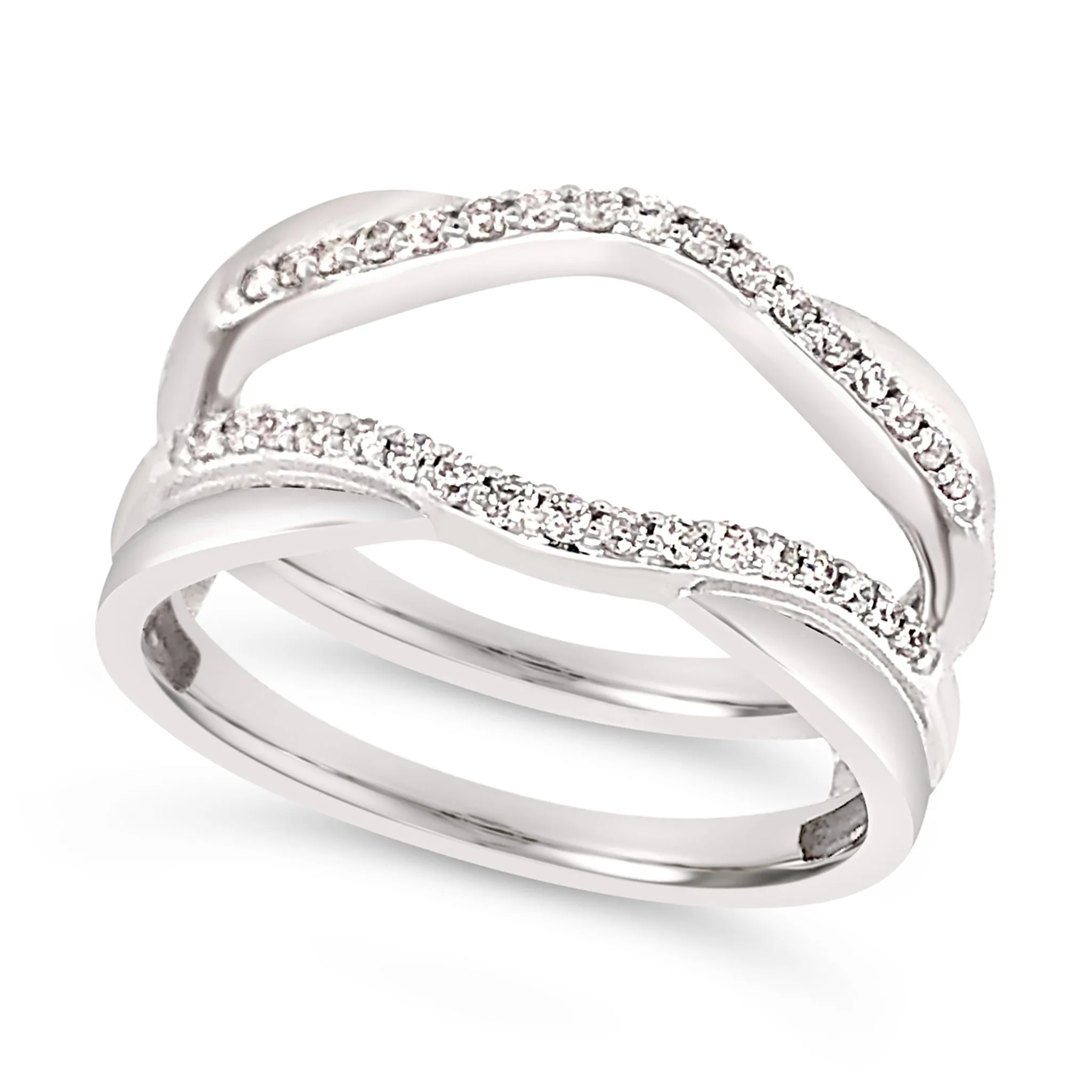 Diamond Engagement Ring Guard with Tapered Center Design