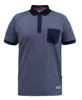 Duke Oxley Fine Stripe Navy Jersey Polo Navy