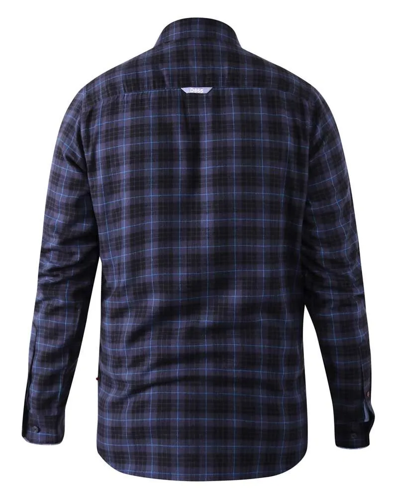 Duke X-Tall Dovercourt Check Blue Shirt Blue