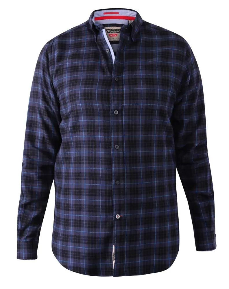 Duke X-Tall Dovercourt Check Blue Shirt Blue