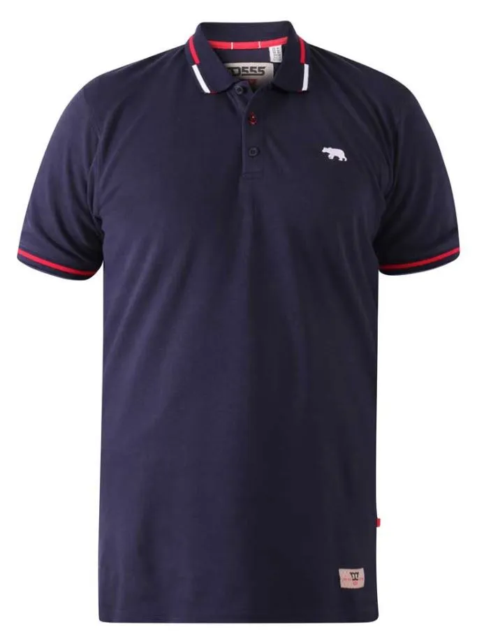 Duke X-Tall Sloane Navy Tipped Polo Navy