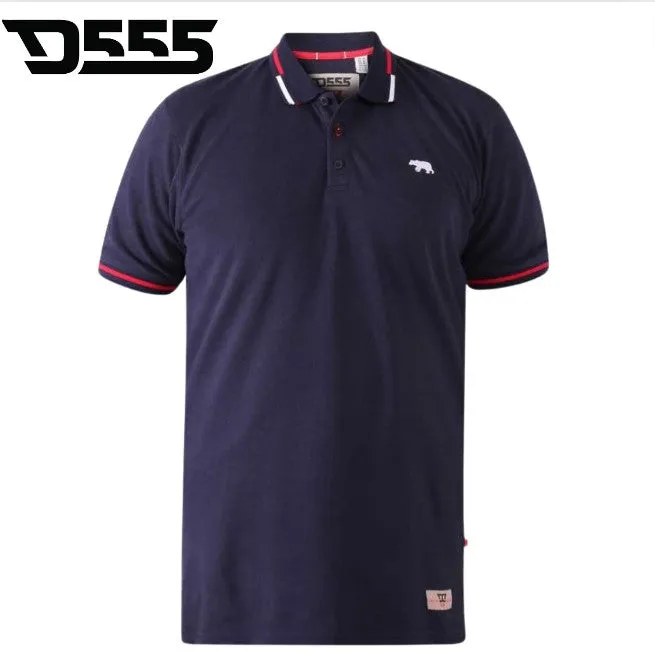 Duke X-Tall Sloane Navy Tipped Polo Navy