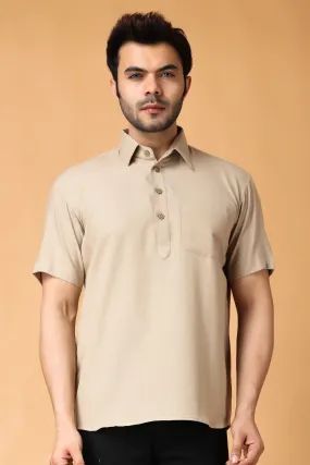 Earthy Cotton Linen Short Kurta