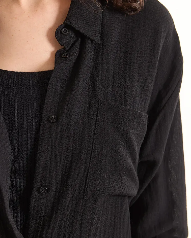 Elisa Textured Shirt BLACK