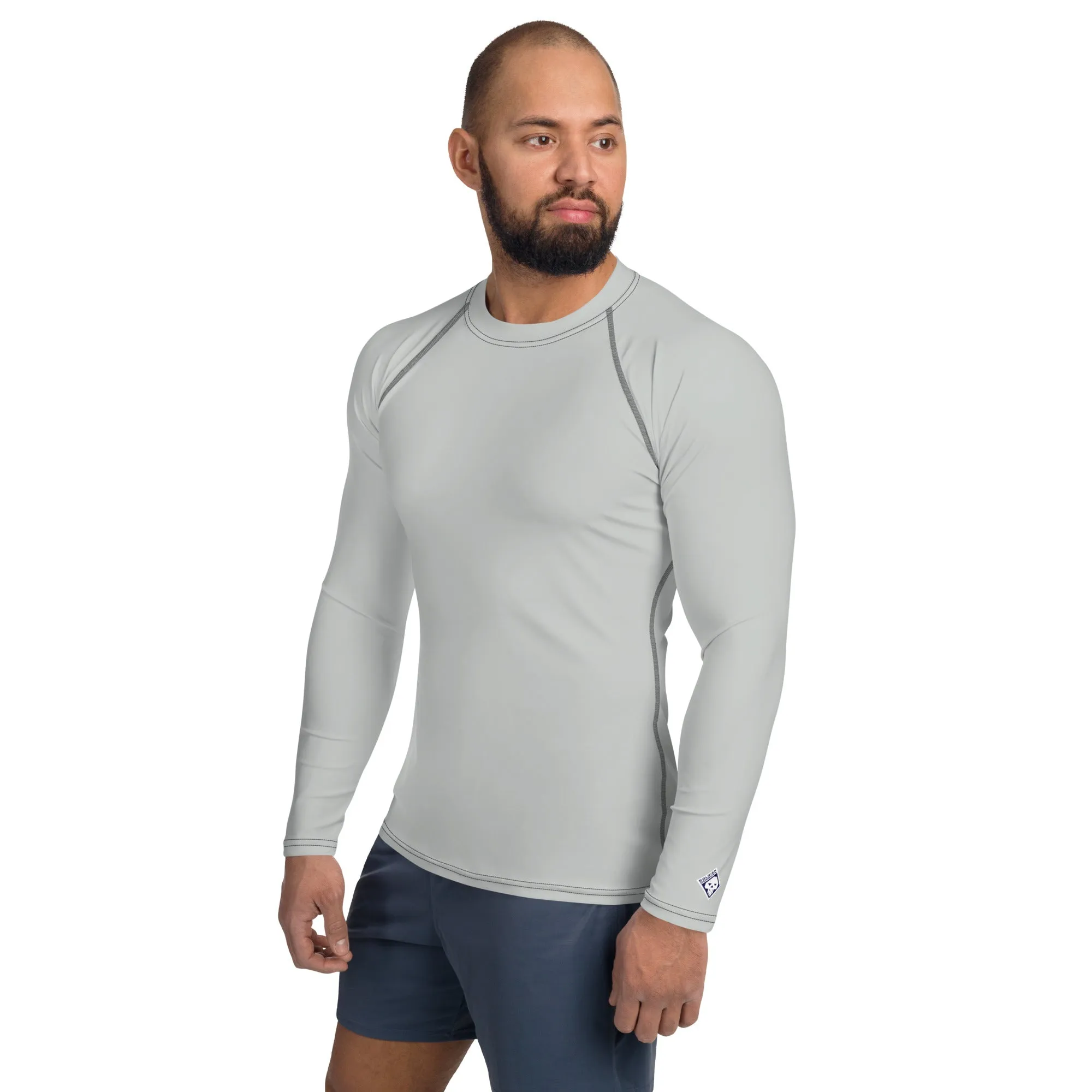 Essential Elegance: Solid Color Rash Guard for Men - Smoke