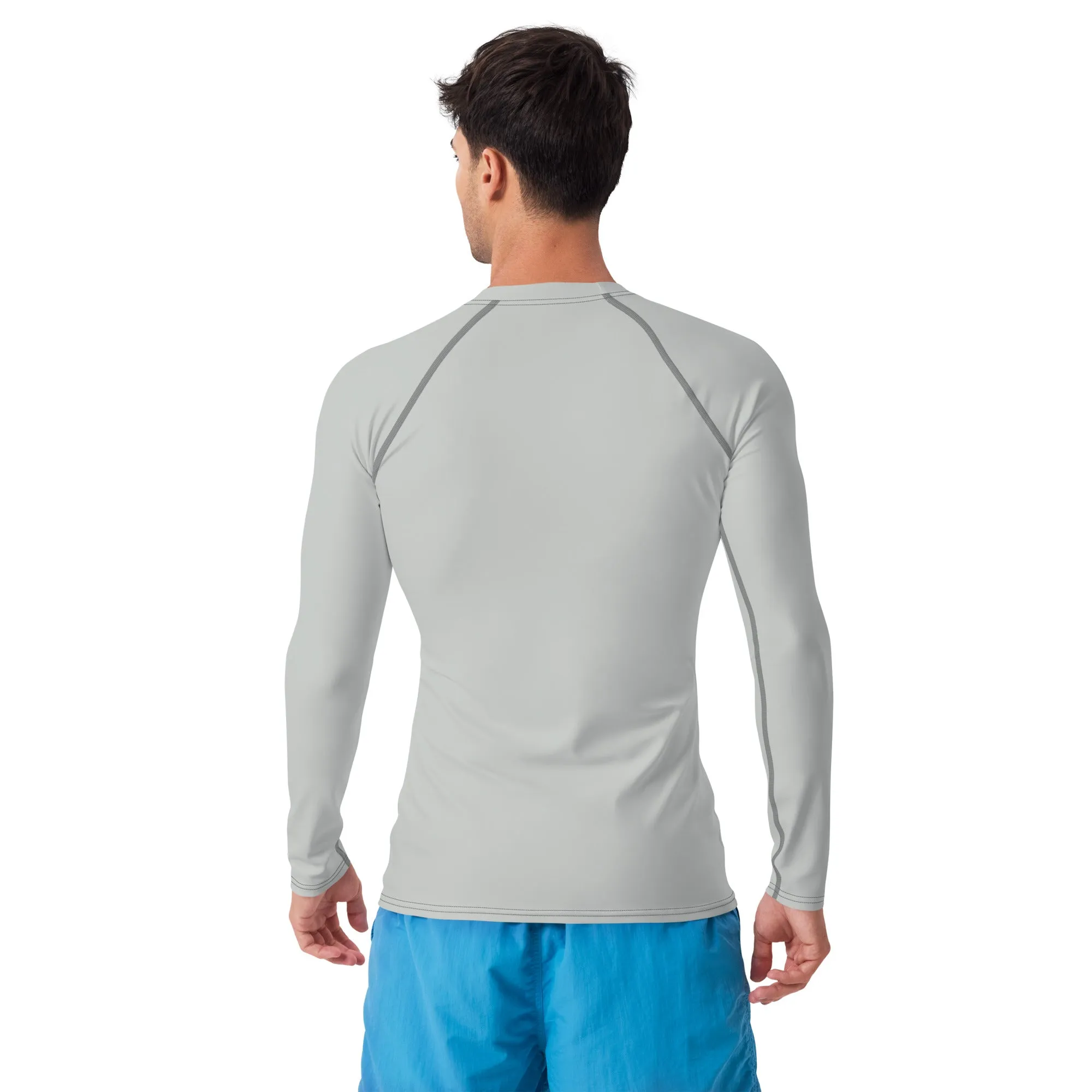 Essential Elegance: Solid Color Rash Guard for Men - Smoke