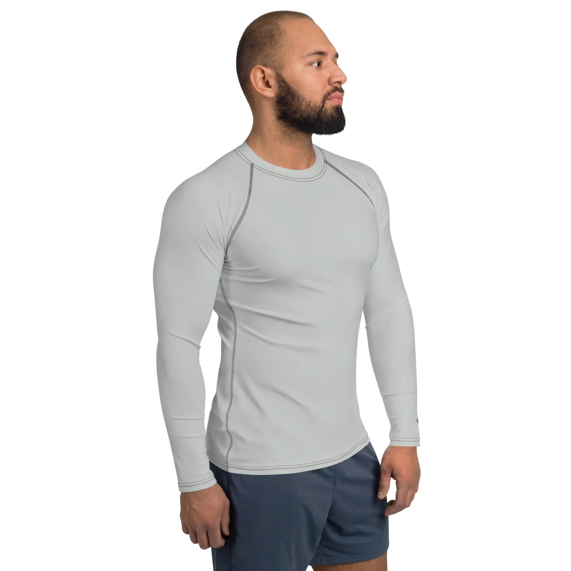 Essential Elegance: Solid Color Rash Guard for Men - Smoke