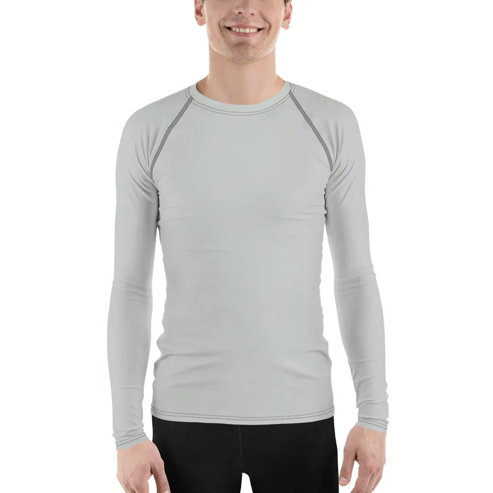 Essential Elegance: Solid Color Rash Guard for Men - Smoke