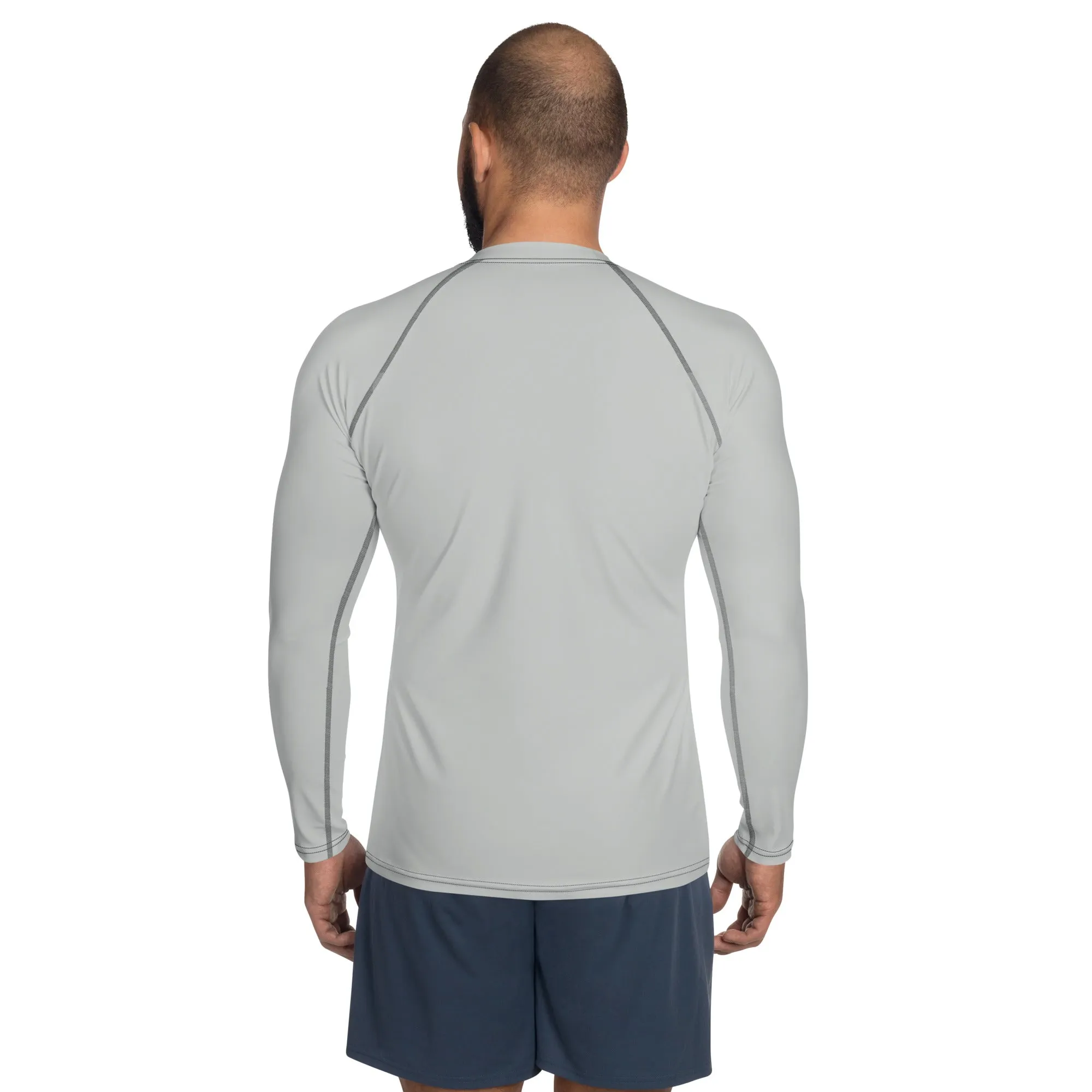 Essential Elegance: Solid Color Rash Guard for Men - Smoke