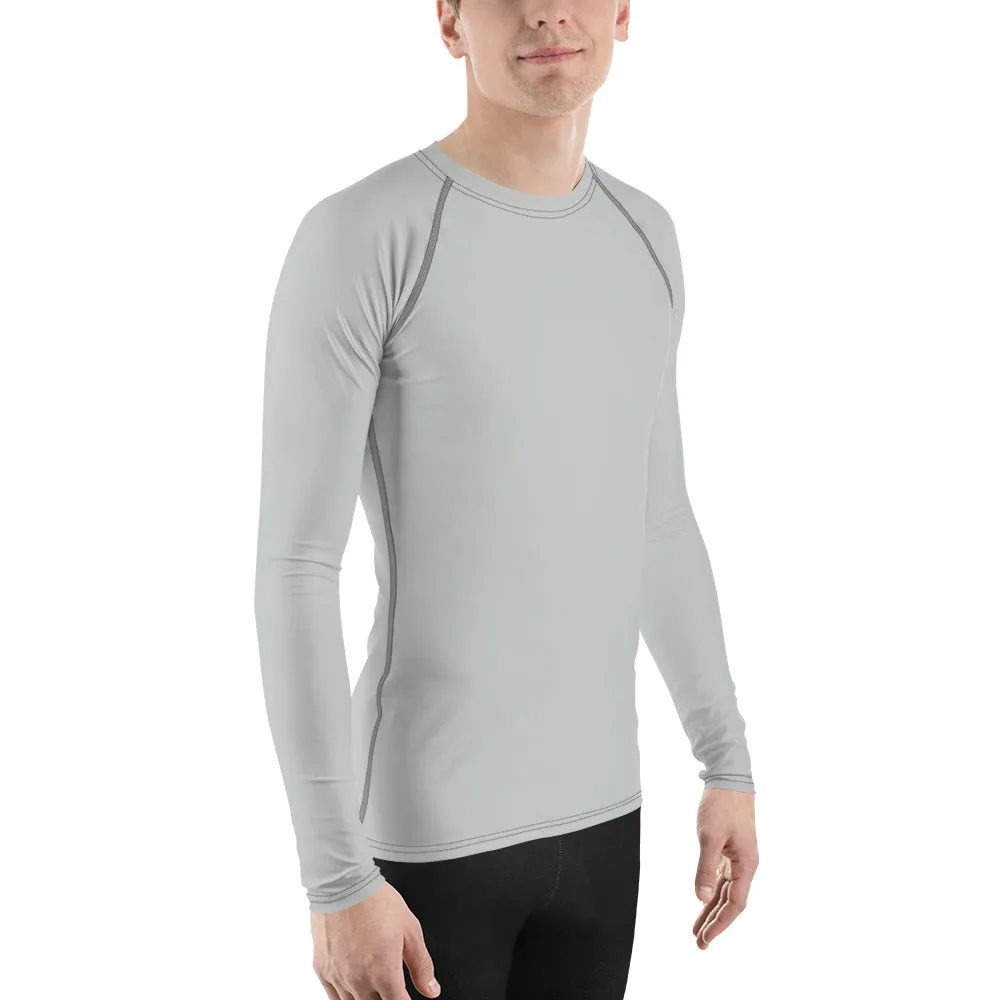 Essential Elegance: Solid Color Rash Guard for Men - Smoke