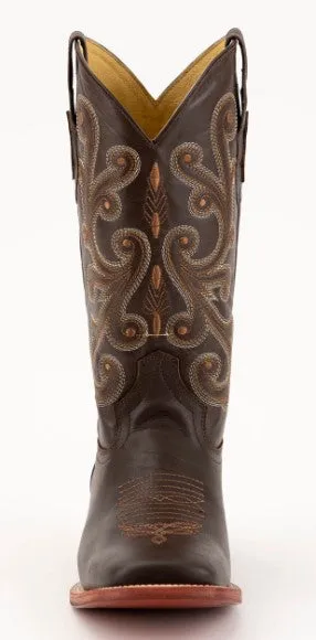 Ferrini Mens French F Calf 1529309 Handcrafted Chocolate Cowboy Boots