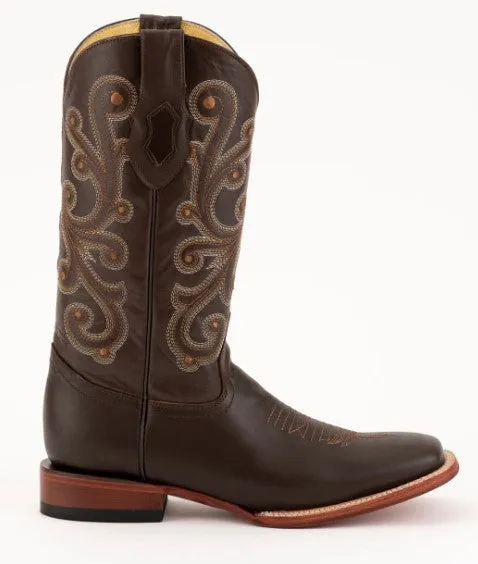 Ferrini Mens French F Calf 1529309 Handcrafted Chocolate Cowboy Boots