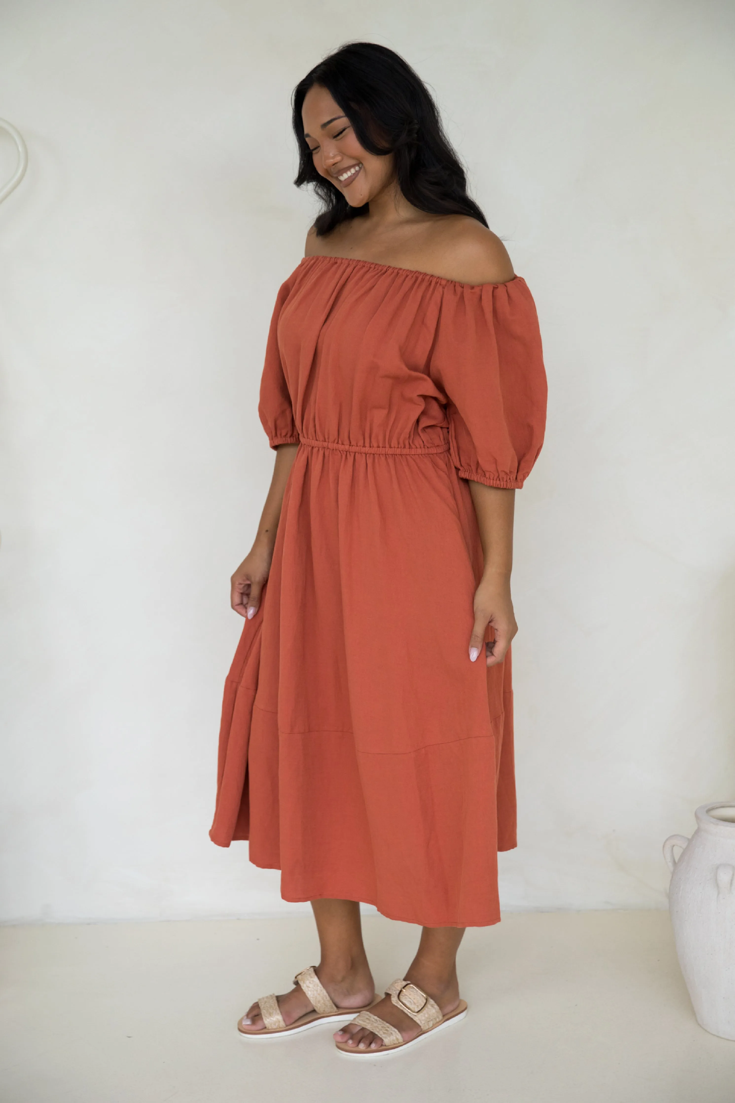 FINAL SALE Juliette Dress in Terracotta