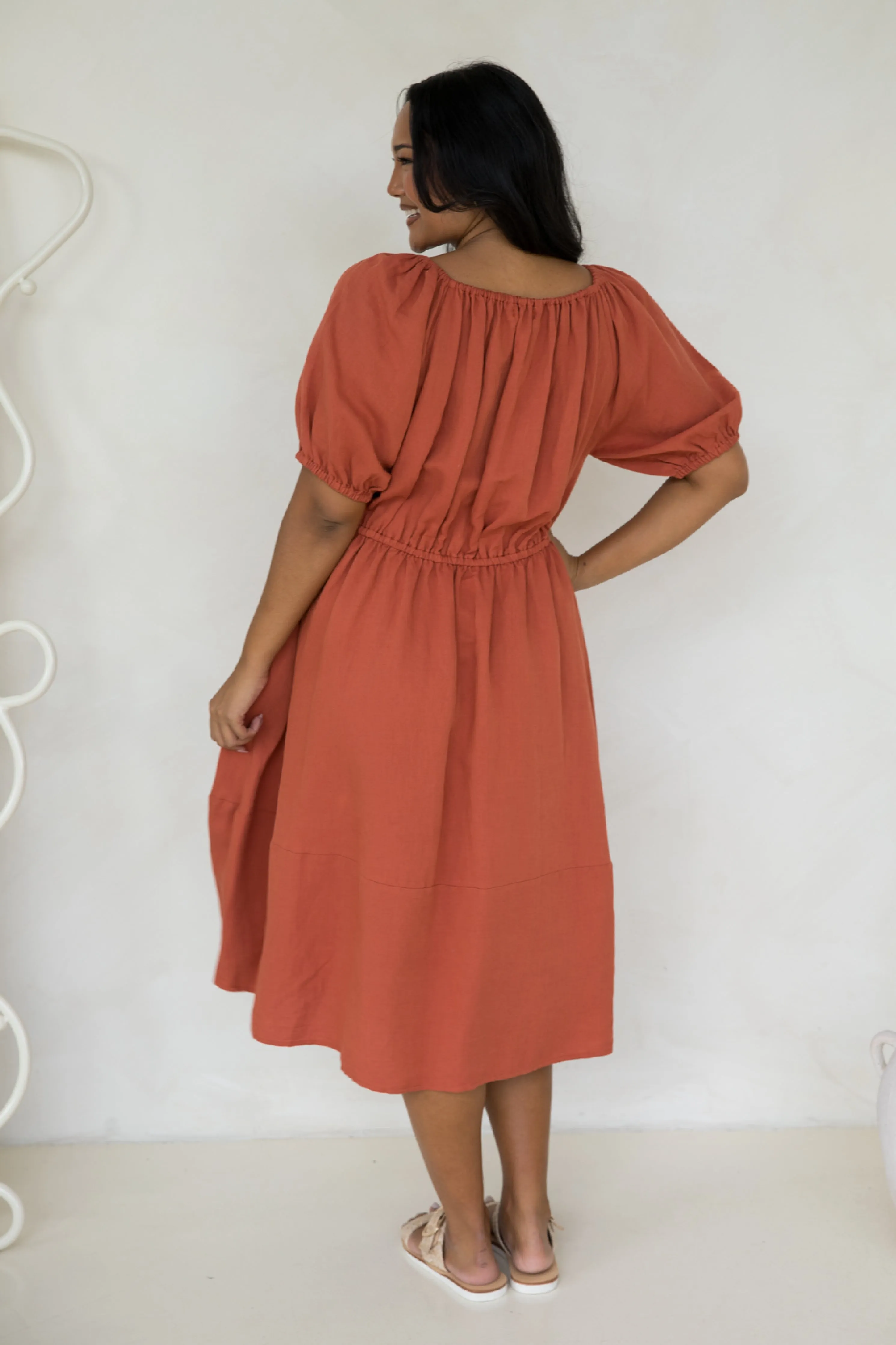 FINAL SALE Juliette Dress in Terracotta