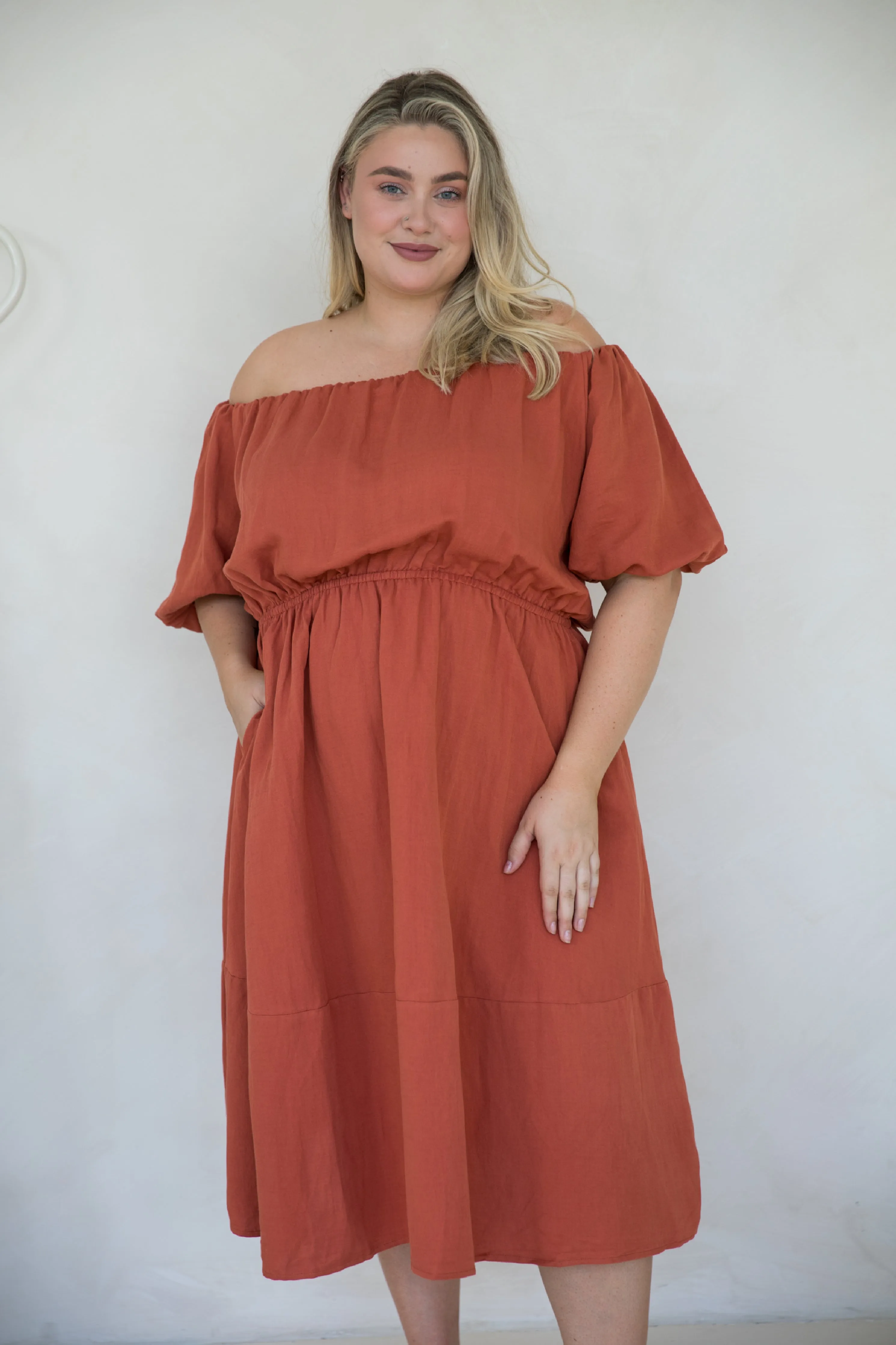 FINAL SALE Juliette Dress in Terracotta