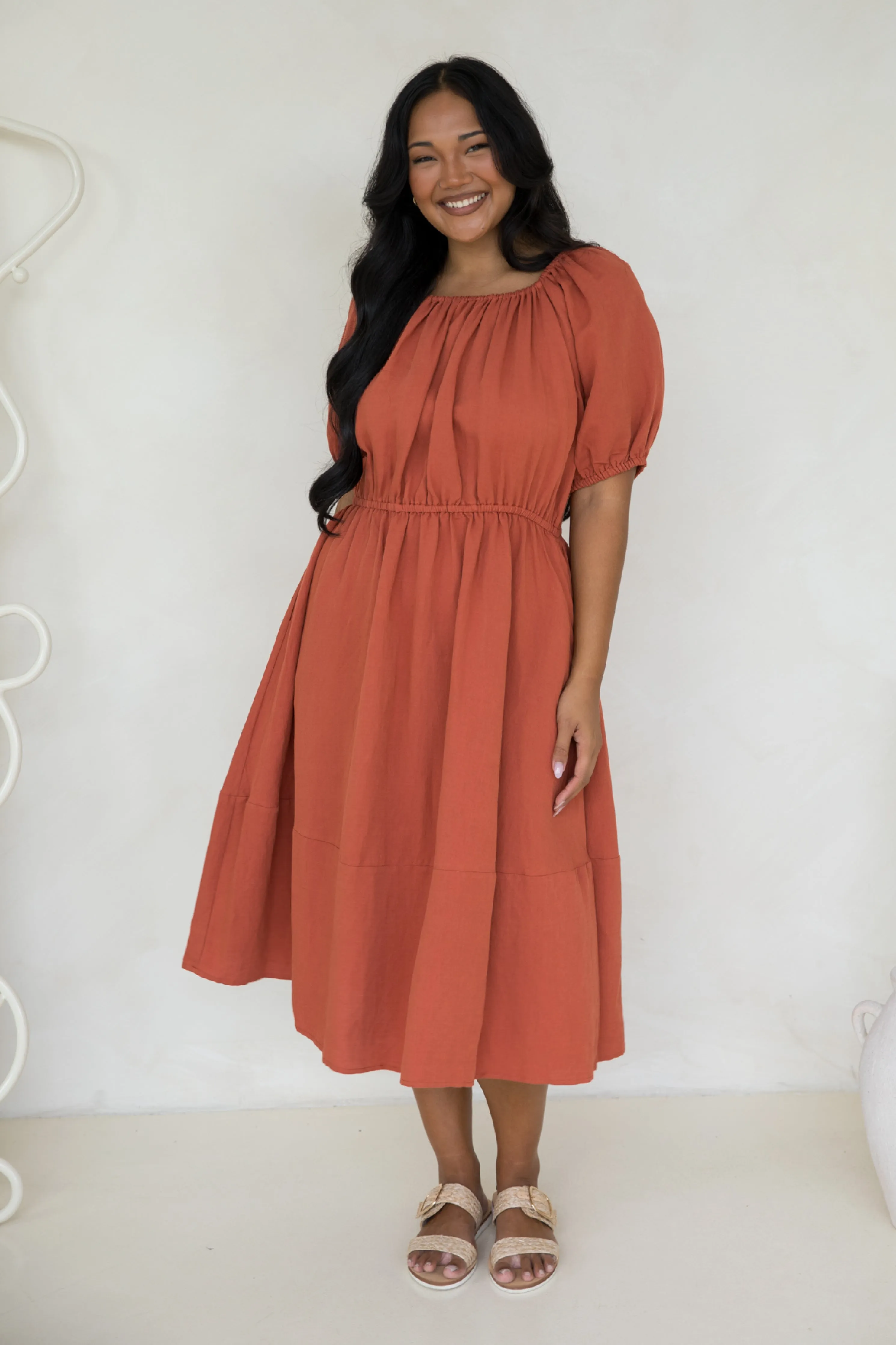 FINAL SALE Juliette Dress in Terracotta