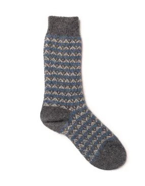 FLECK FAIR ISLE WOOL MID CALF - CHARCOAL