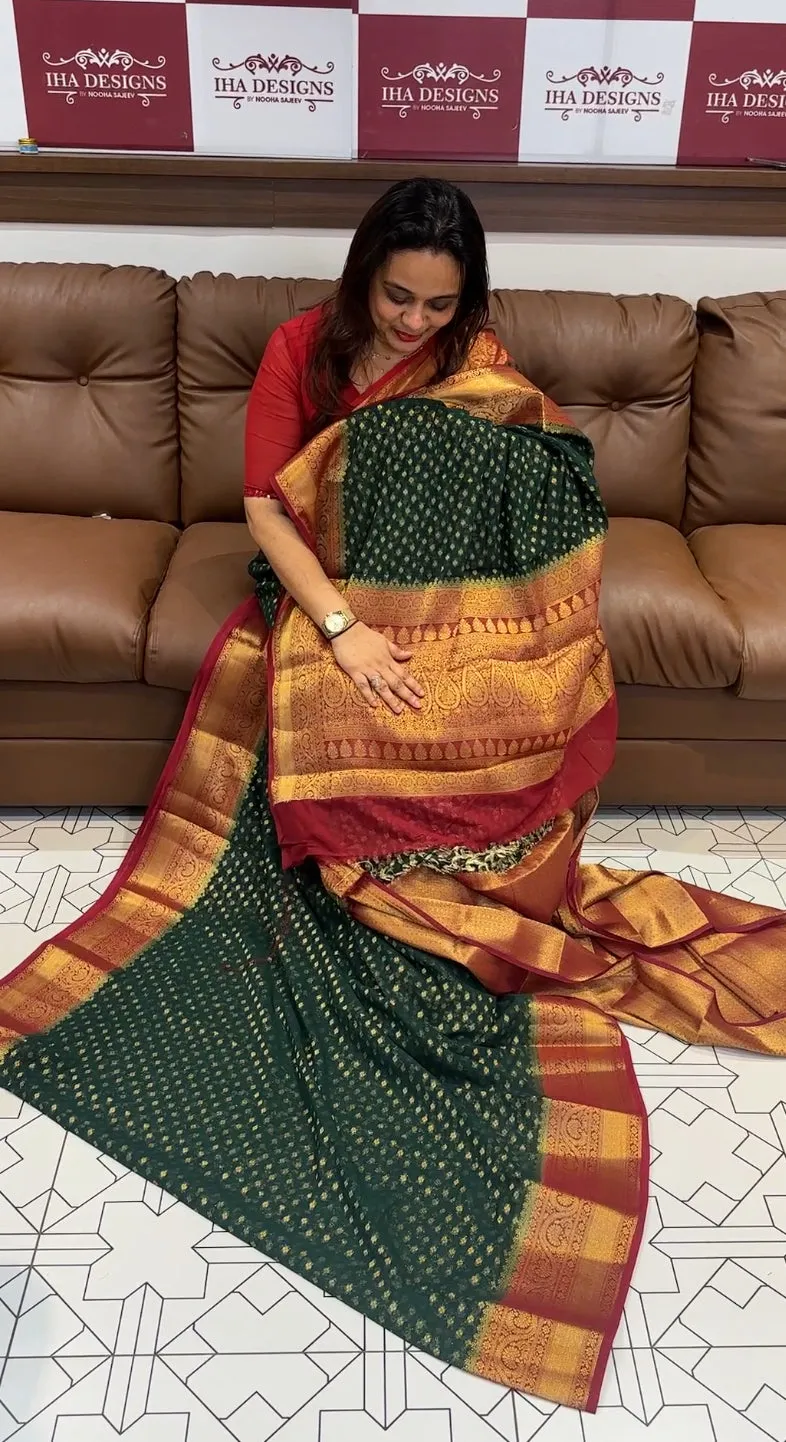 FORWARD GEORGETTE BANARASI SAREE - IHA 14781