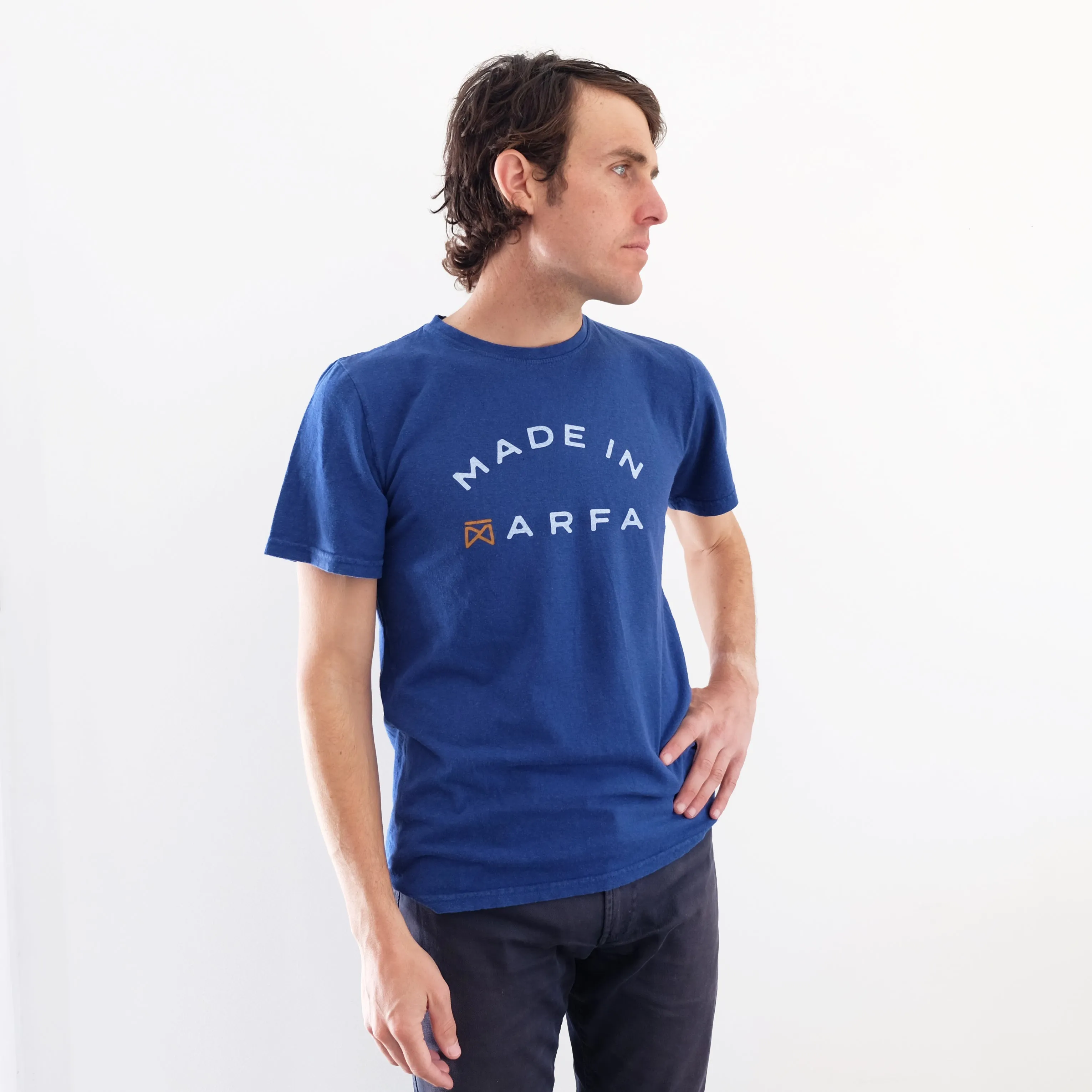 Garza Marfa Jungmaven Made In  Marfa Mens Tee - Cobalt Blue