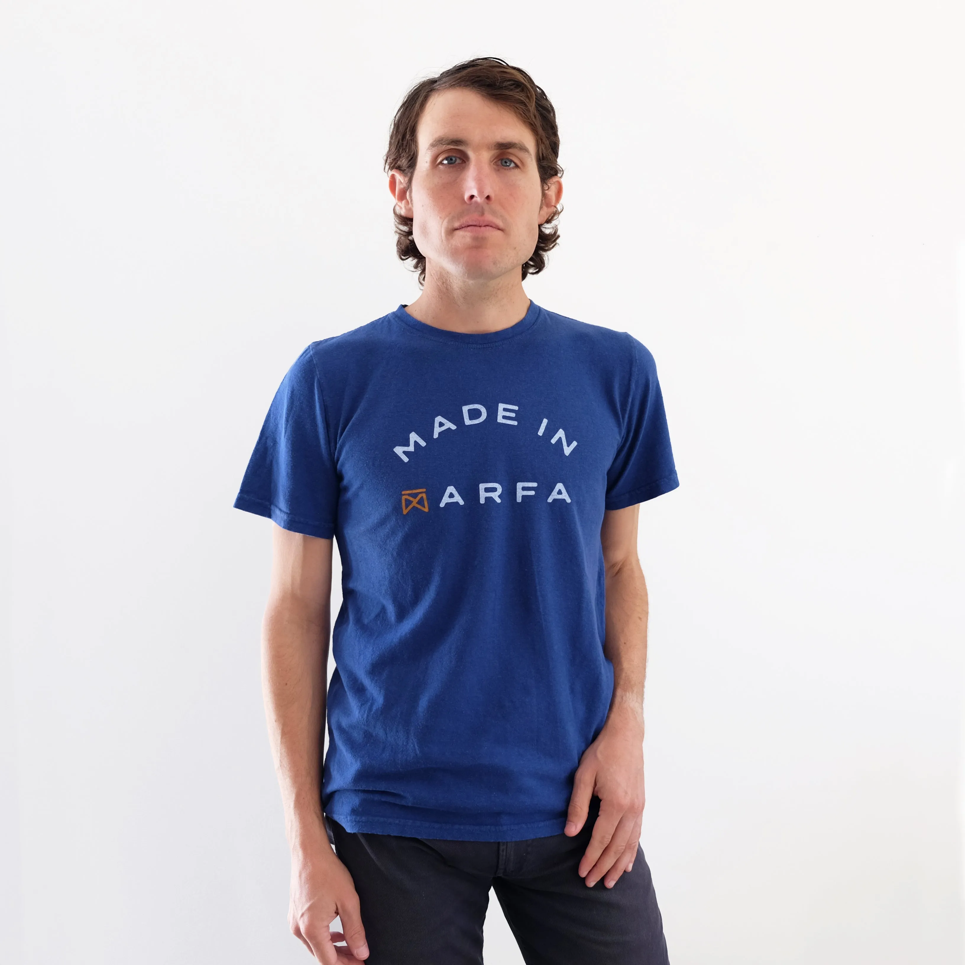 Garza Marfa Jungmaven Made In  Marfa Mens Tee - Cobalt Blue