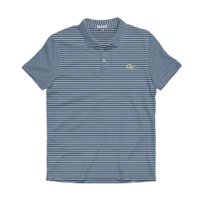 Georgia Tech Navy & White Beech Stripe Performance Polo