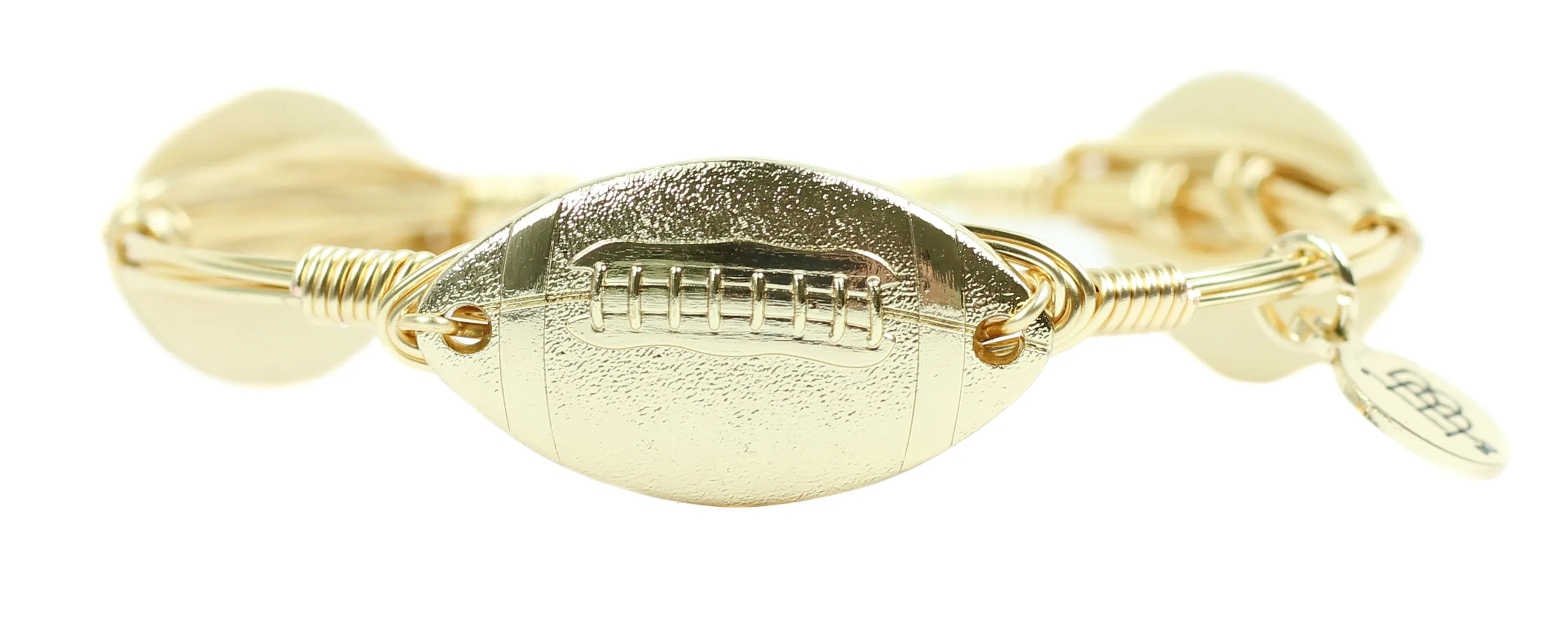 Gold Football Bangle Bracelet