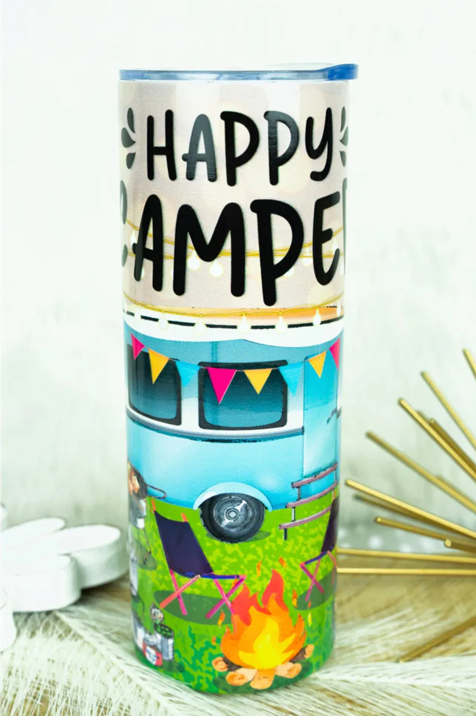 Happy Camper RV Camping Stainless Steel Tumbler