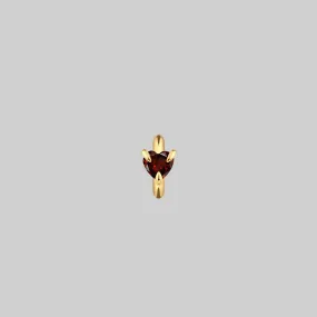 HEART & SOUL. Garnet Heart Clicker Ring - Gold