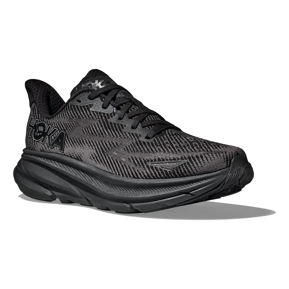 HOKA CLIFTON 9 WOMENS BLACK/BLACK