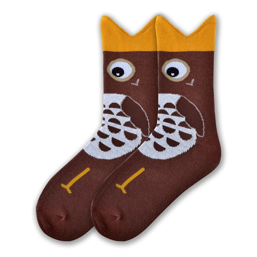 K Bell Womens Wide Mouth Owl Sock