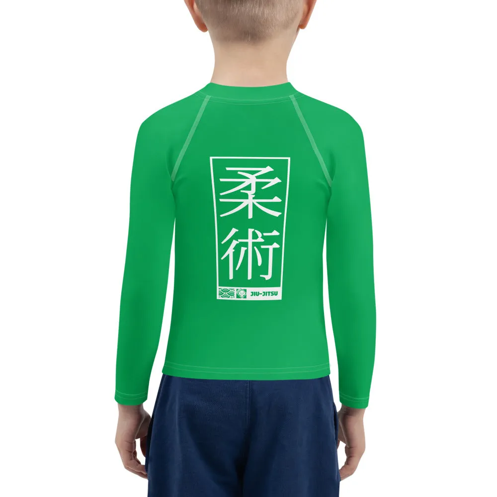 Kid's Boys Long Sleeve BJJ Rash Guard Jiu-Jitsu 009 - Jade