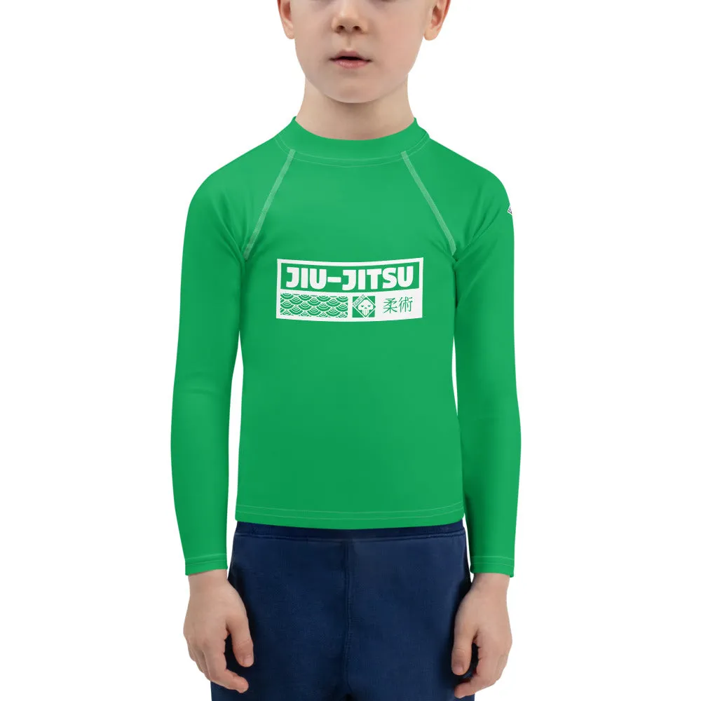 Kid's Boys Long Sleeve BJJ Rash Guard Jiu-Jitsu 009 - Jade